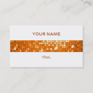 Disco Tiles Orange Panel rand vit bak Visitkort