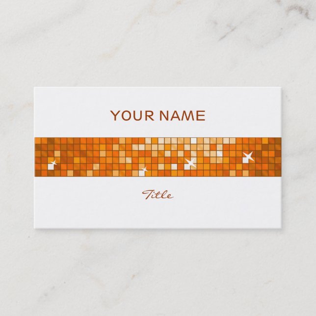 Disco Tiles Orange Panel rand vit bak Visitkort (Framsida)
