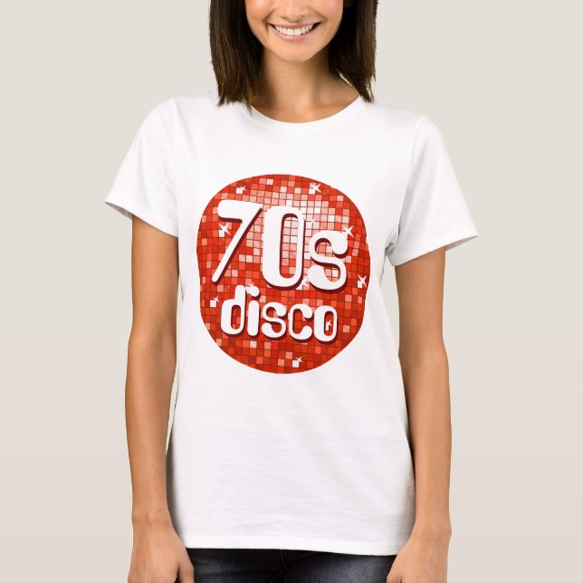 Disco Tiles Red '70s Disco' spaghetti top white Tee (Framsida)