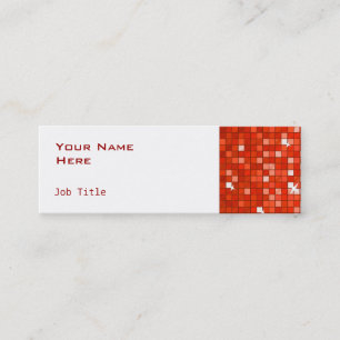 Disco Tiles Red affärskort Sida smala vit Mini Visitkort