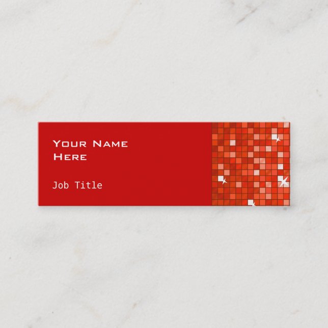 Disco Tiles Red affärskort Side smala Red Mini Visitkort (Framsida)