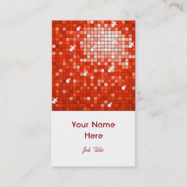 Disco Tiles Red affärskort white porträtt Visitkort