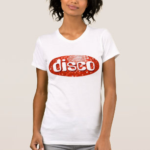 Disco Tiles Red 'disco' dam petite white Tee Shirt