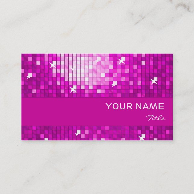 Disco Tiles Rosa affärskort rosa rand Visitkort (Framsida)