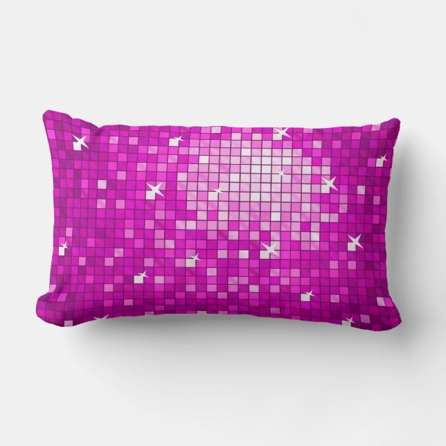 Disco Tiles Rosa dekorativ kudde (Framsida)