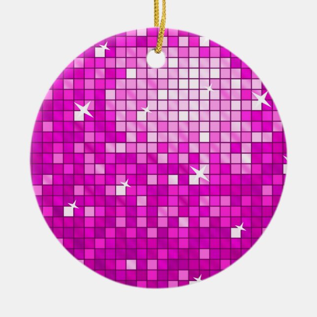 Disco Tiles Rosa ornament round (Framsidan)