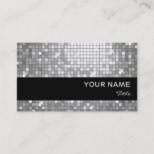 Disco Tiles "Silver" affärskort Black rand Visitkort