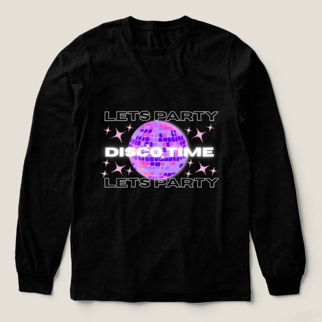 Disco Time Party Longsleeve T-Shirt (Design framsida)