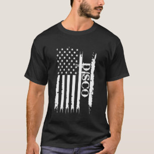 Disco United Stater Distress w US Flagga T Shirt