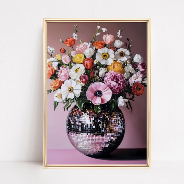 Disco Vase with Flowers Poster (Skapare uppladdad)