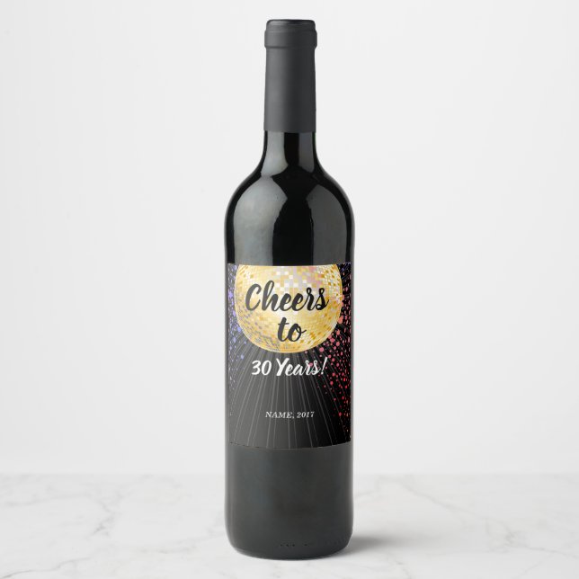 DISCO, VIN LABEL - jublar i åratal! Vinflaska Etikett (Framsida)
