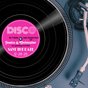 DISCO Vinyl Record - Groovy Lila Label Spara Datumet