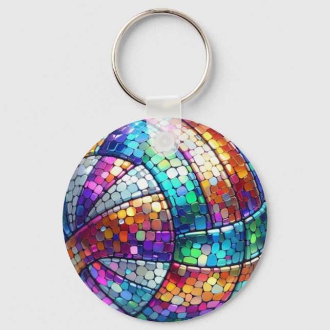 Disco Volleyball Keychain Nyckelring (Framsida)