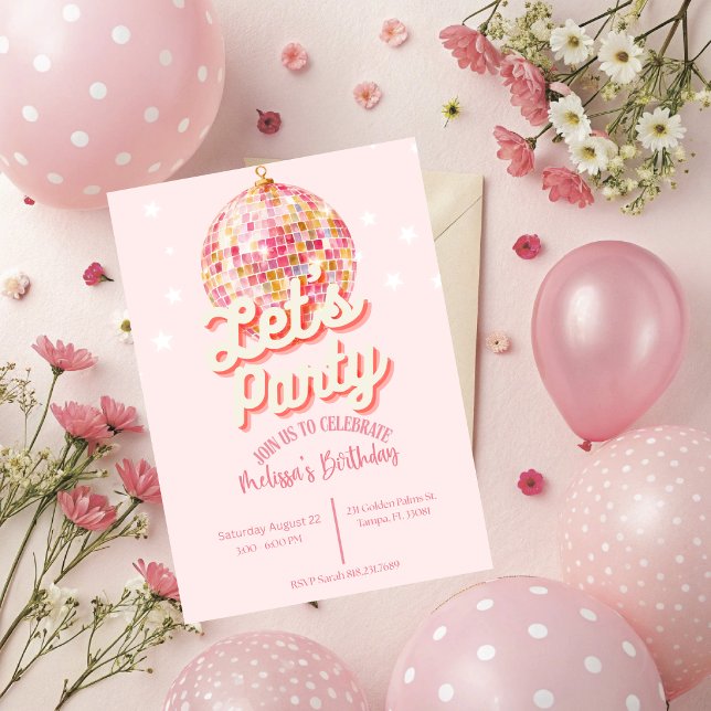 Discofest Inbjudan  (Disco birthday party invitation.)
