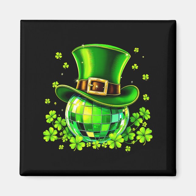 Discokula Leprechaunhatt Irländsk Shamrock St Patr Magnet (Framsidan)