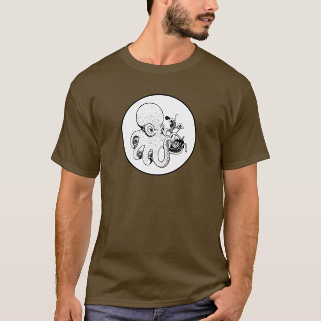 Disconnected - Octopus on the Phone T Shirt (Framsida)