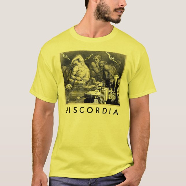 Discordia gul t-skjorta t-shirt (Framsida)
