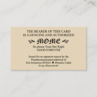 Discordian Mome kort (damversion av Pope Kort)