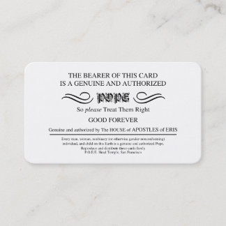 Discordian Pope Cards Visitkort