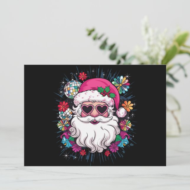 Discorosa Tomte Jul Roligt Xmas Fest  Julkort (Stående Fram)