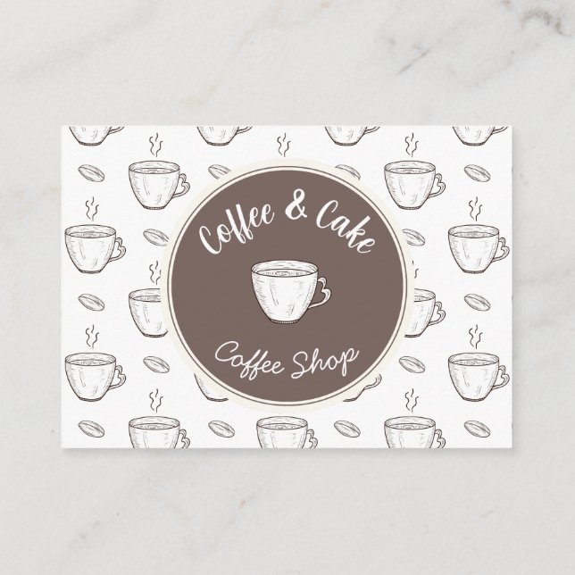 Discount and Logo Card for Small Coffee Shop Tilläggskort (Baksida)