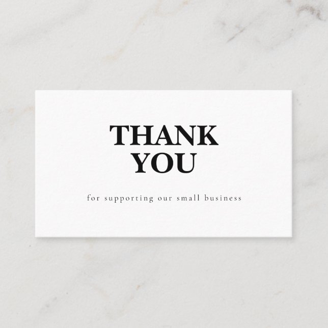 Discount Code Thank You Card Small Business Visitkort (Framsida)