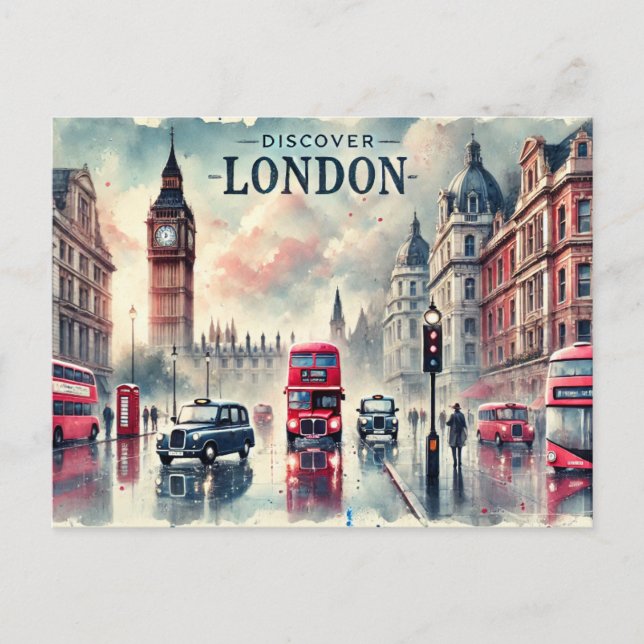"Discover London" Vykort (Framsida)