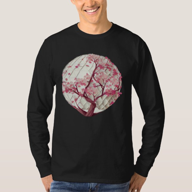 Discover the Beauty of Nature with Geometric Cherr T Shirt (Framsida)