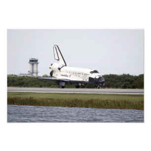 Discovery för rymdfärder på banan fototryck