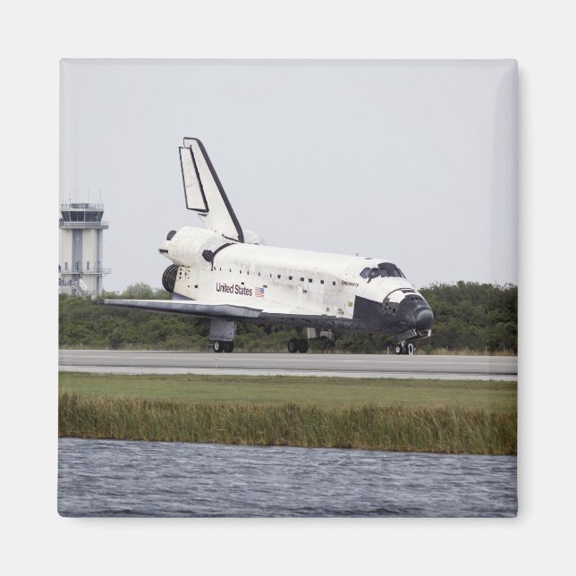 Discovery för rymdfärder på banan magnet (Framsidan)