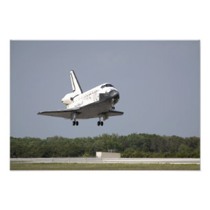 Discovery-inflygningar för rymdfärder landning 2 fototryck