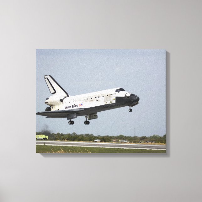 Discovery-inflygningar för rymdfärder landning 3 canvastryck (Framsida)