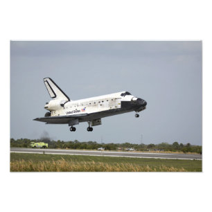 Discovery-inflygningar för rymdfärder landning 3 fototryck