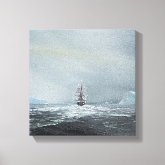 Discovery-kapten Scott och besättning Canvastryck (Framsida)