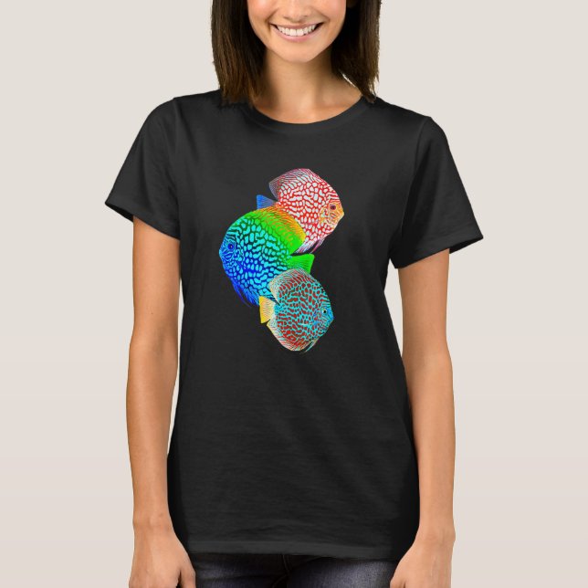 Discus Fisk Akvariefisk Tank ägare T Shirt (Framsida)
