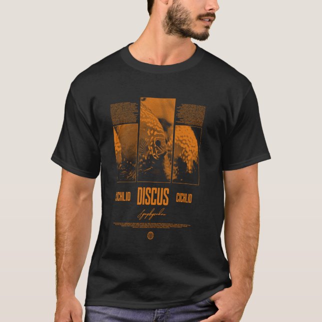 Discus fisk ciklid akvariefiskuppfödare t shirt (Framsida)