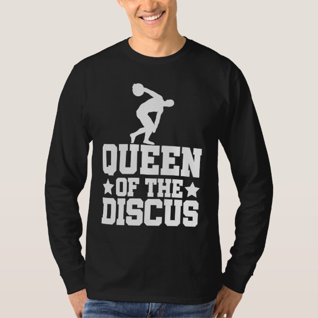 Discus Thrower Queen Of The Discus Discus Throwing T Shirt (Framsida)