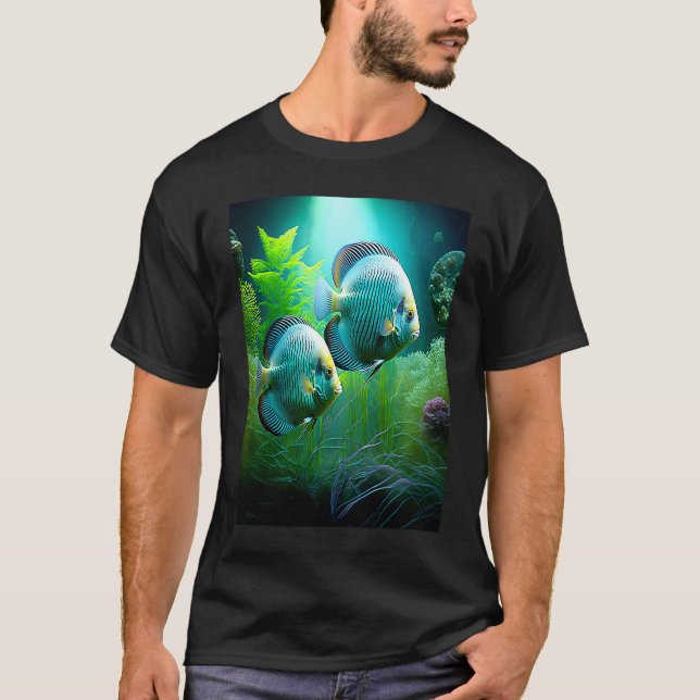 Discusfisk Undervattensakvarium Fisk Tank Discus B T Shirt (Framsida)