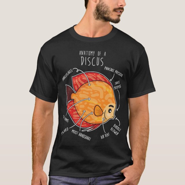 Discusfiskens anatomi t shirt (Framsida)
