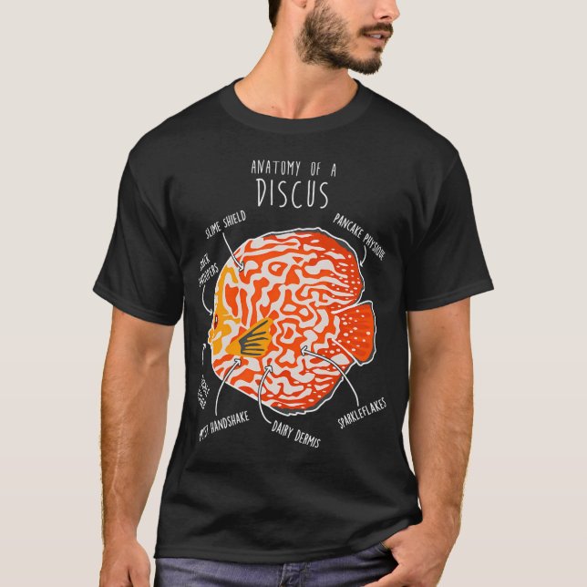 Discusfiskens anatomi t shirt (Framsida)
