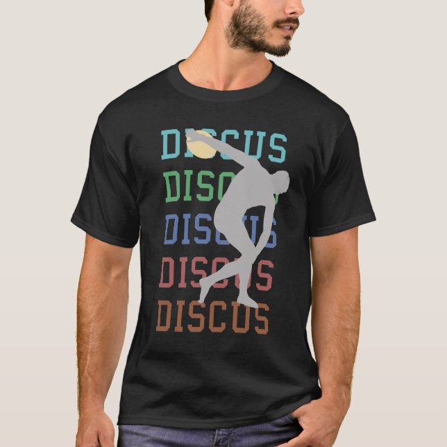 Discusthrow Track and Fält Greek Discus Gift T Shirt (Framsida)