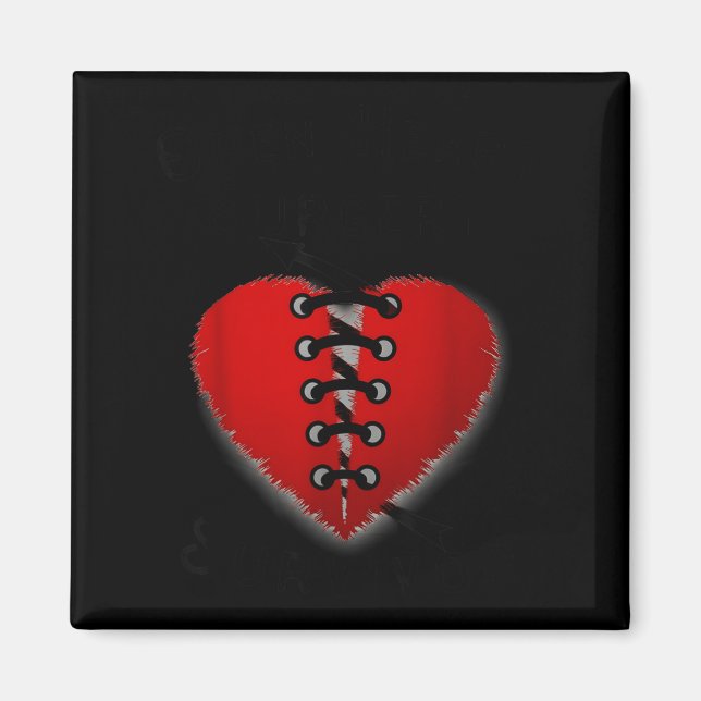 Disease Awareness Open Heart Surgery Survivor Ed H Magnet (Framsidan)