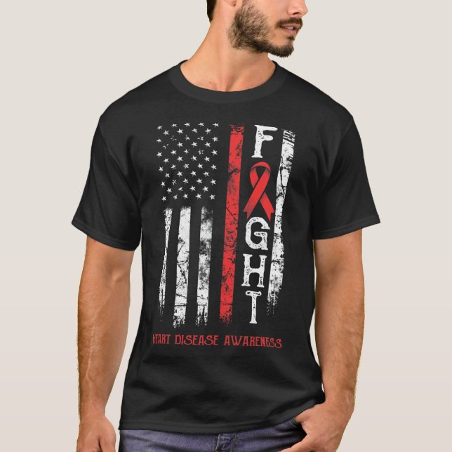 Disease Warrior US Flagga T Shirt (Framsida)
