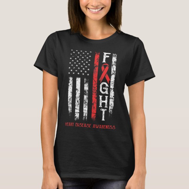 Disease Warrior US Flagga T Shirt (Framsida)