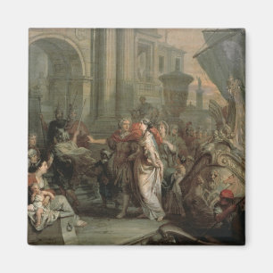 Disembarkationen av Cleopatra på Tarsus (olja på Magnet