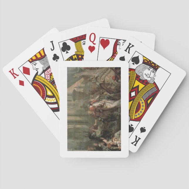 Disembarkationen av Cleopatra på Tarsus (olja på Spelkort (Baksidan)