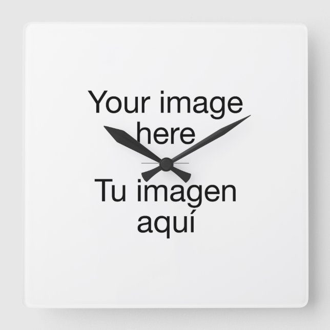 Diseña reloj de pared en blanco con tu foto fyrkantig klocka (Framsida)