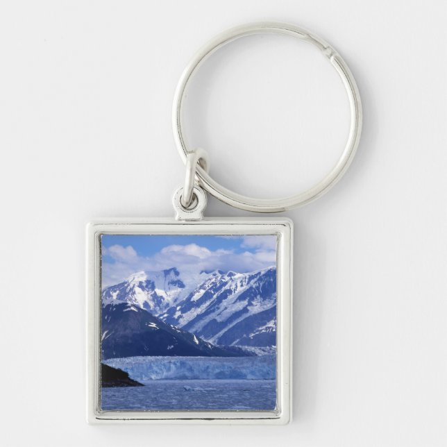 Disenchantment Bay och Hubbard Glacier, Fyrkantig Silverfärgad Nyckelring (Framsidan)