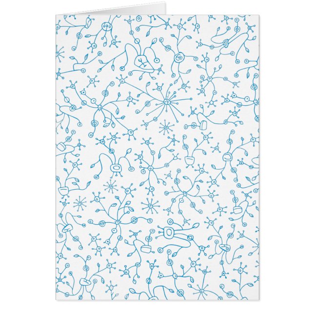 Diseño abstracto en fondo azul. Vegetación alieníg OBS Kort (Framsidan)