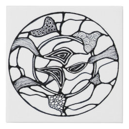 Diseño abstracto zen circular blanco y negro